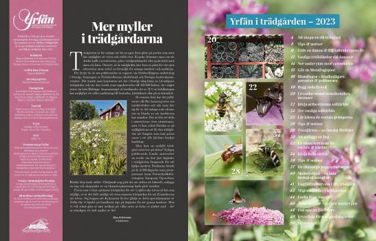Yrfän i trädgården - uppslag
